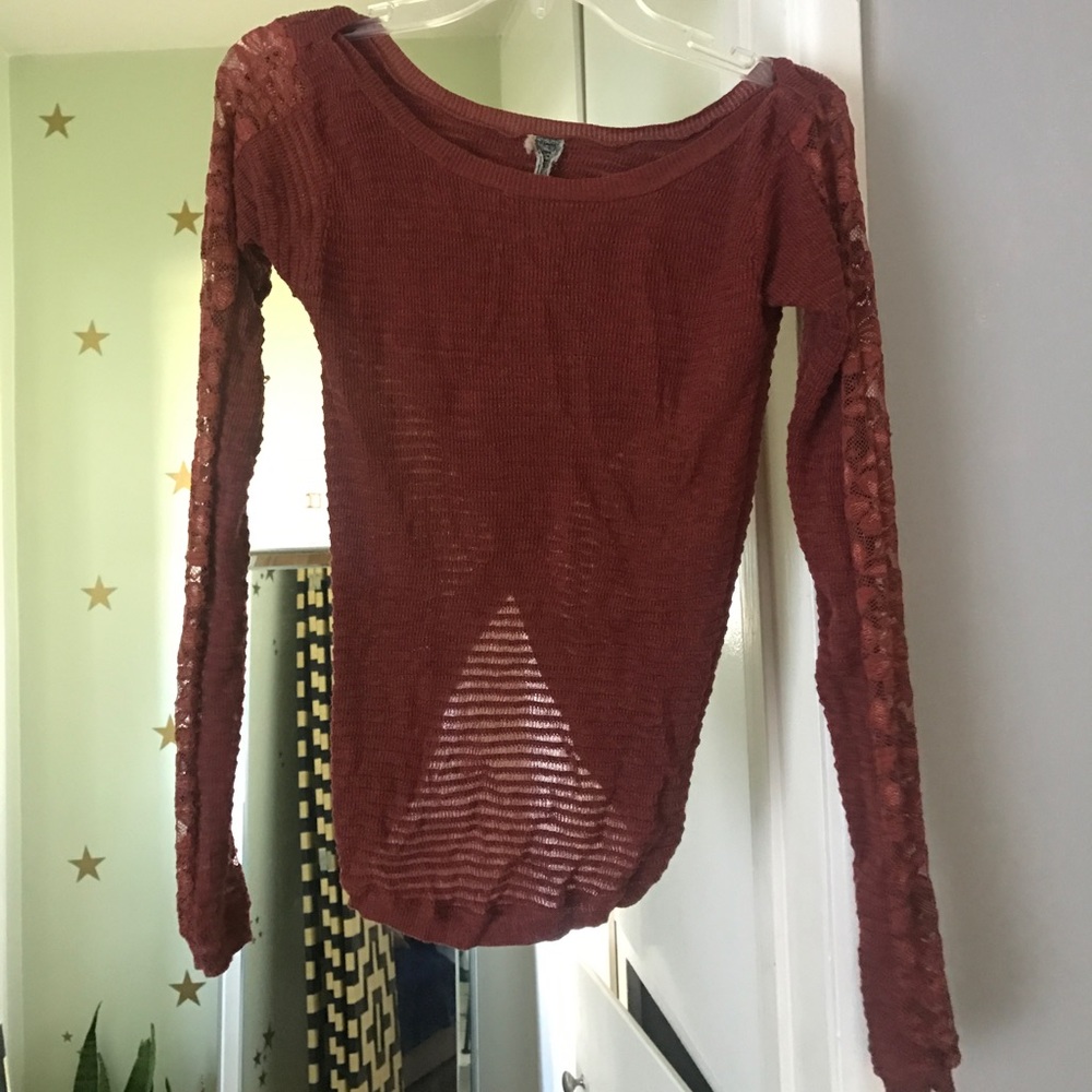 Free people lace long sleeve thermal sz M